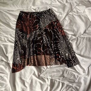 speechless vintage y2k 2000s brown & orange midi skirt high-low hem medium